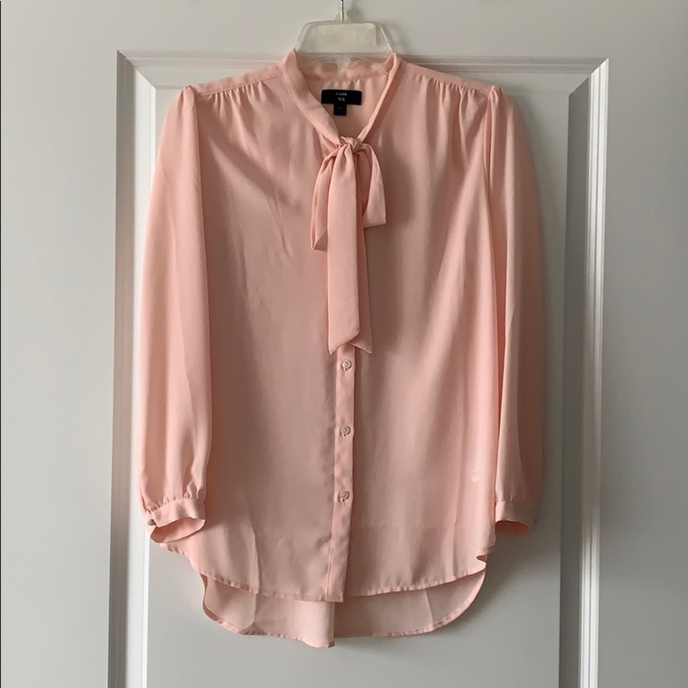 J crew drapey tie neck blouse